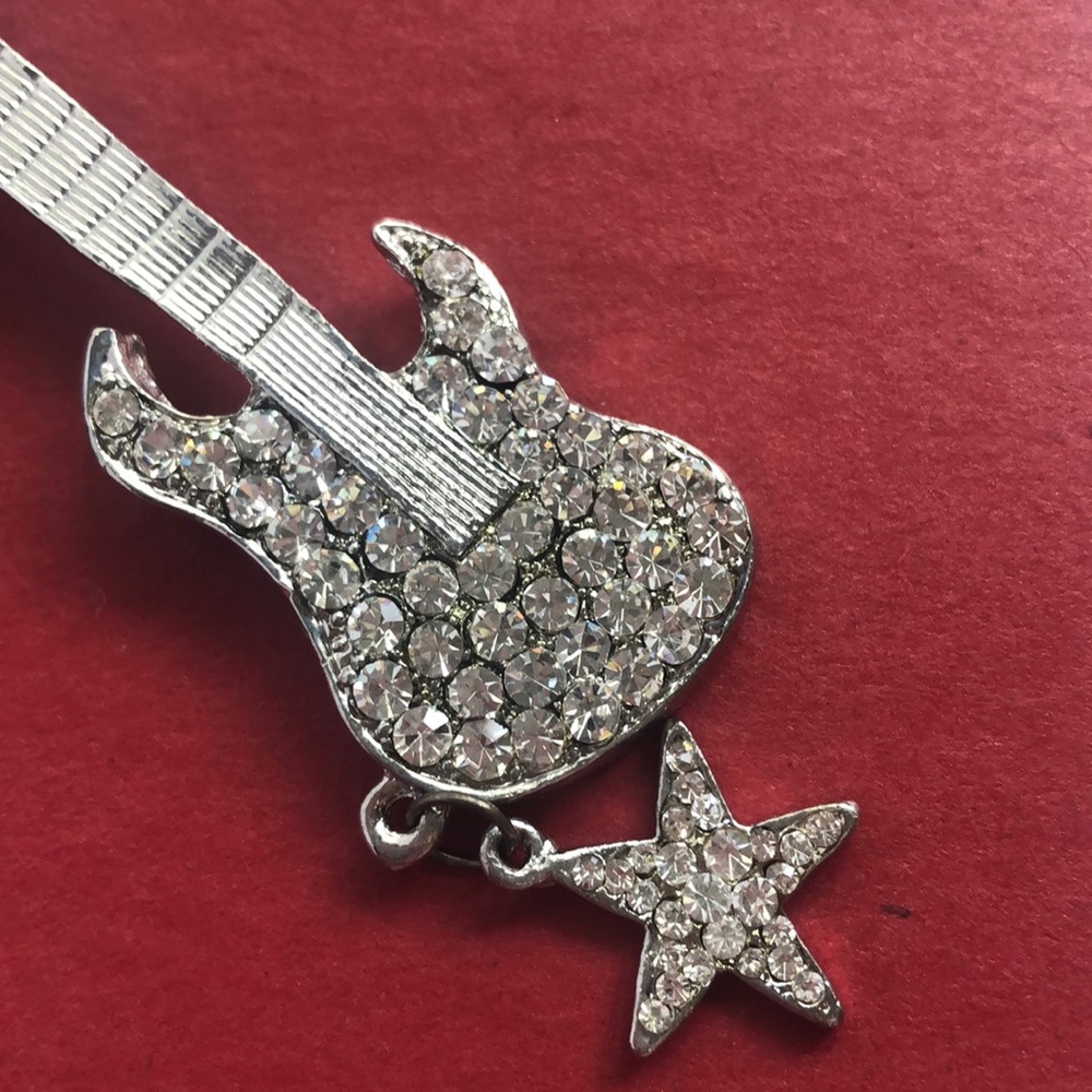 Crystal Guitar Keychain or Purse Charm